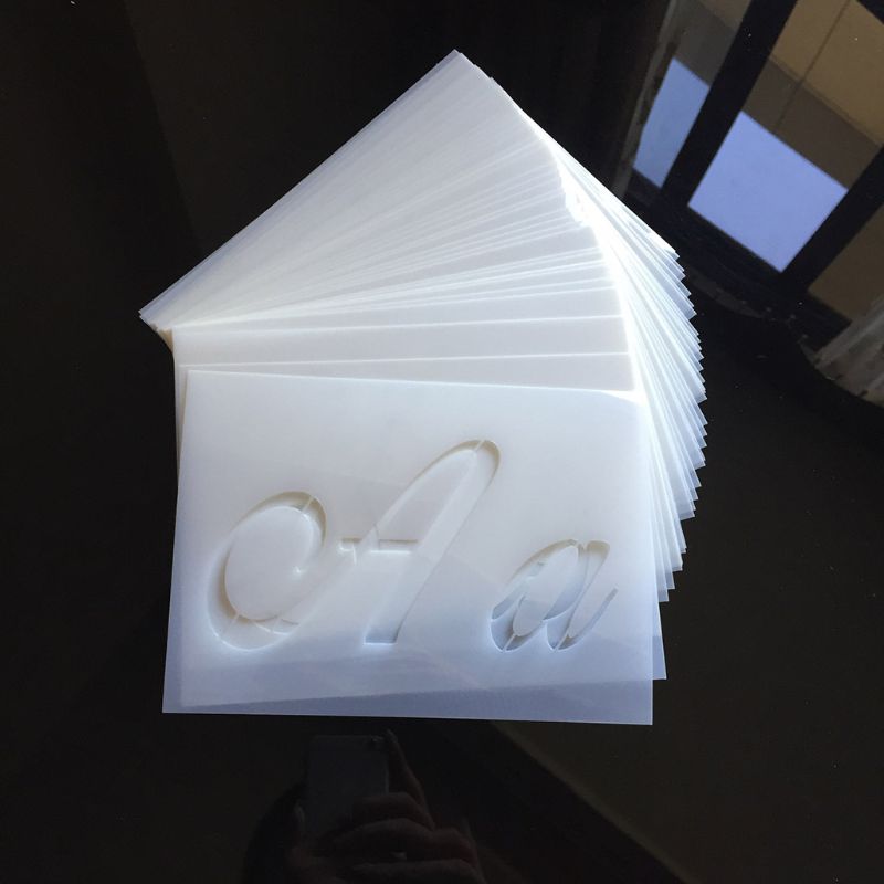 36pcs/set Letter Alphabet Stencil Wall Painting Wood DIY Drawing Template Craft