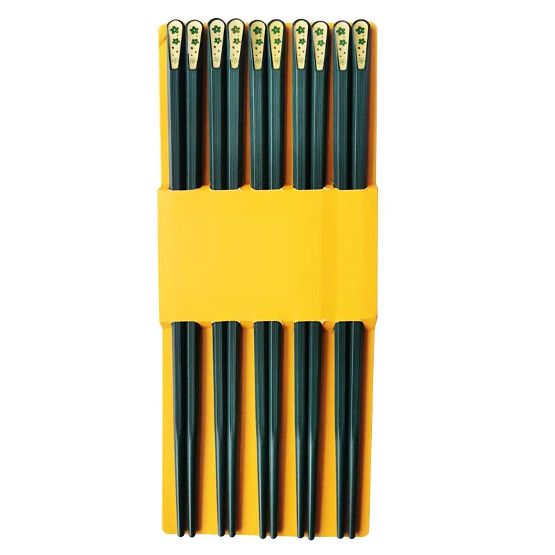 5 Pairs Japanese Chinese Chopsticks Food Sushi Sticks Reusable Korean Chopsticks Set Metal Alloy Tableware cooking chopsticks: H-5 pairs