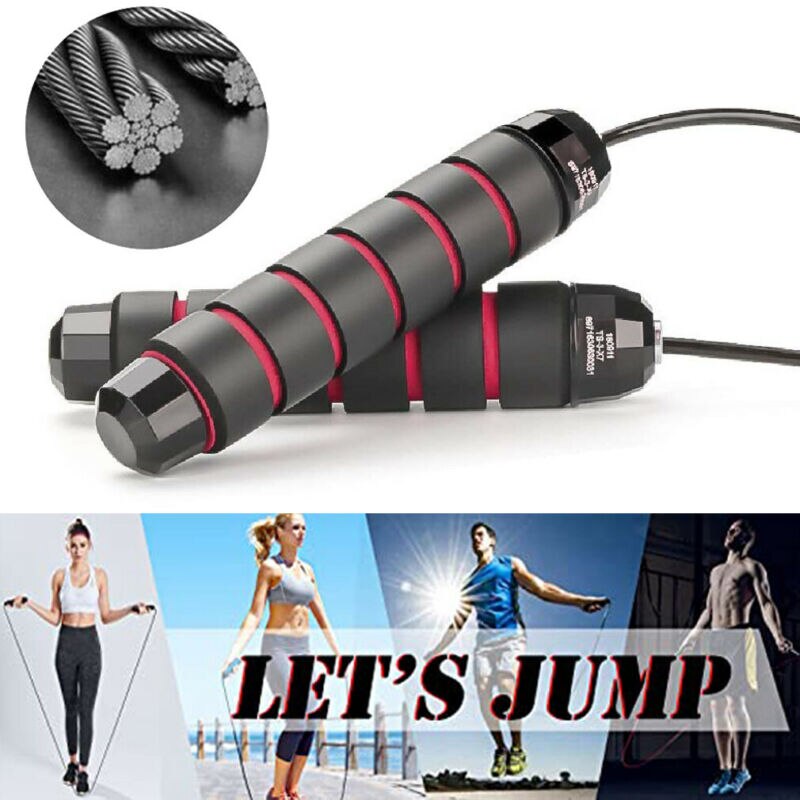 Hoppe sjippetove fitness kabel stål justerbar hurtig hastighed abs håndtag hoppereb træning boksning sportsøvelser gym