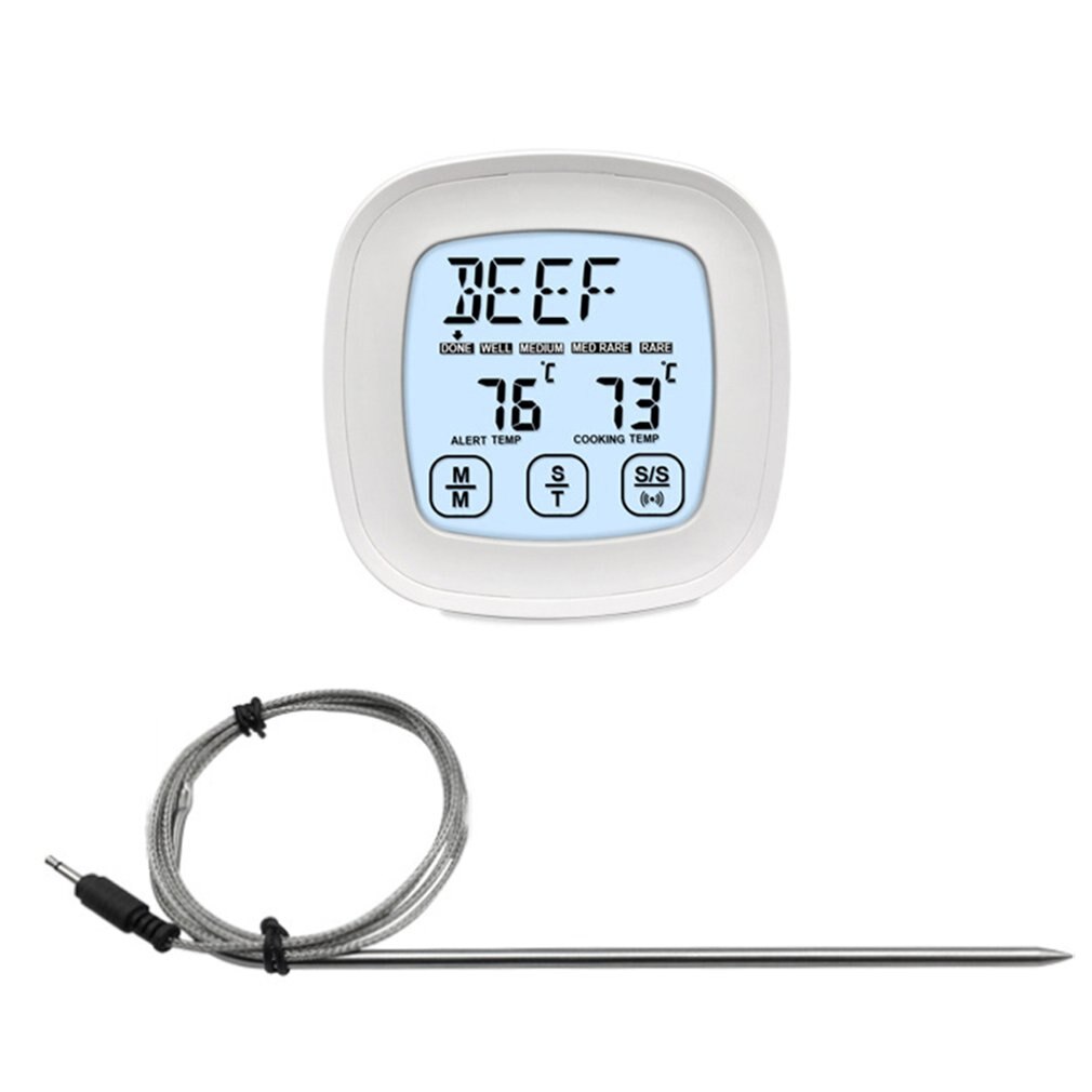 Food Thermometer Waterproof Touch Screen Timer Kitchen Electronic Thermometer Baking BBQ Meat Thermometer