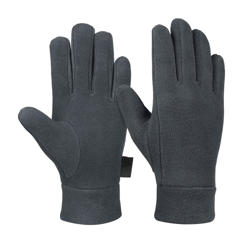 Mand udendørs ridning fleece handsker vinter lys fuld finger termisk sports handske kører jogging: H / M