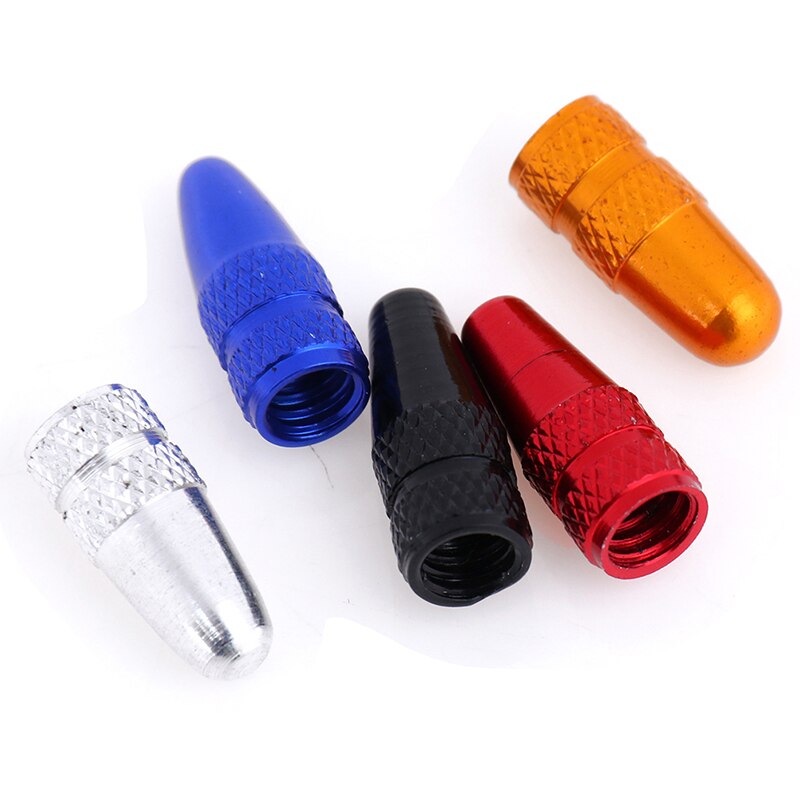 Tapón de válvula Presta para bicicleta, cubiertas de válvula de aire para llanta de rueda de montaña, de aluminio, a presión, antipolvo, 5 uds.