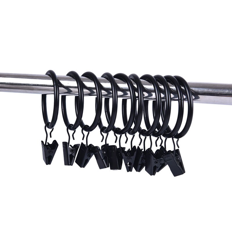 10 stück schwarze gardinenringe aus metall, aufhängeringe für gardinen und stangen, 8 größen: 4.0 x 38mm schwarz