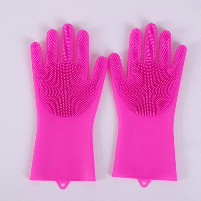 Guantes para fregar platos mágicos, limpieza de silicona, esponja para lavar platos, herramienta de limpieza de cocina, multiuso, 1 par: F