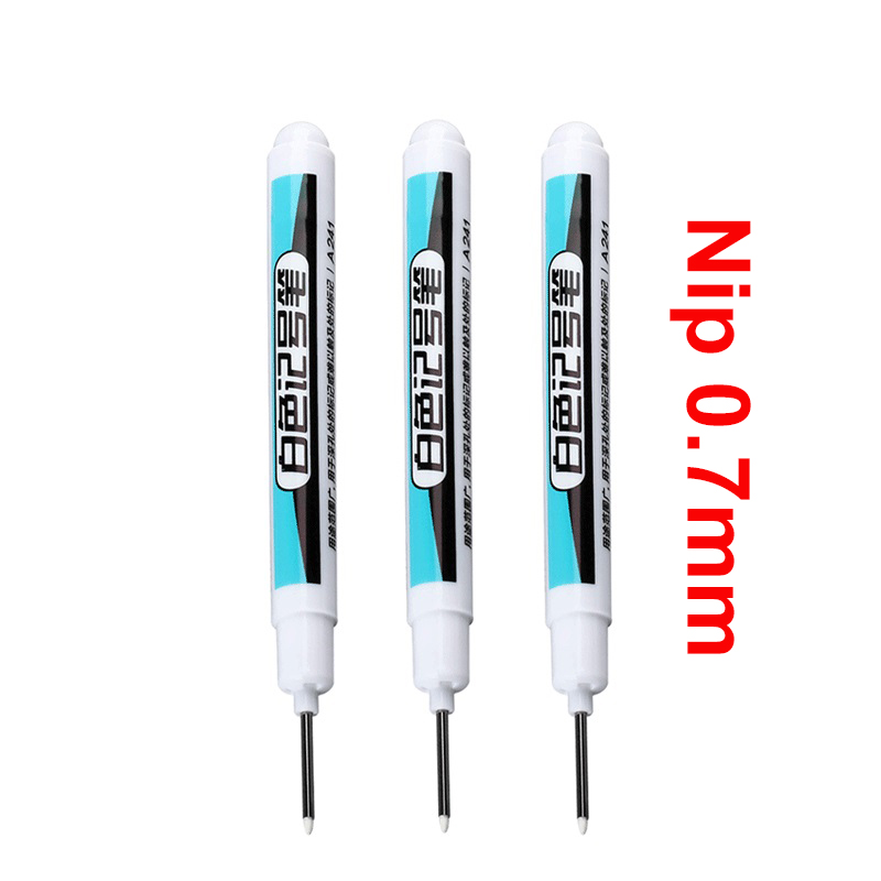 3/5 szt Białe pisaki Markery Permanentne markery z głębokimi otworami Tłuste wodoodporne długopisy z długą główką robić malowania skał Kamień Ceramiczne drewno: żółty