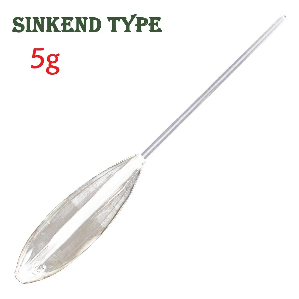 Acrylic Fishing Float Transparent Sinkend Type Casting Bobbers Clear Bombarda Sinking Fly Fishing Spinning Floats Pesca 5-50g: Sinkend Type 5g