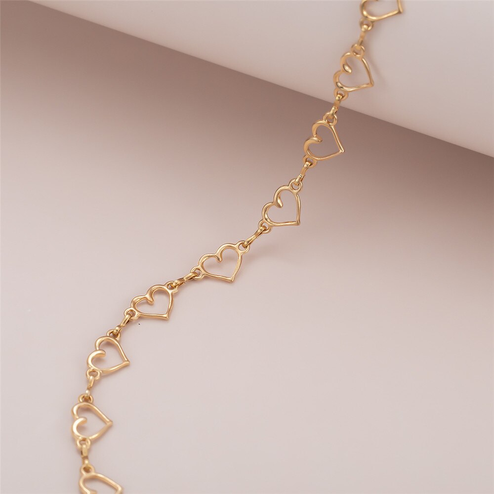 Korean Style Sweet Small Love Heart Choker Necklace For Women Girl Simple Minimalist Clavicle Chain Necklace Cute Jewelry