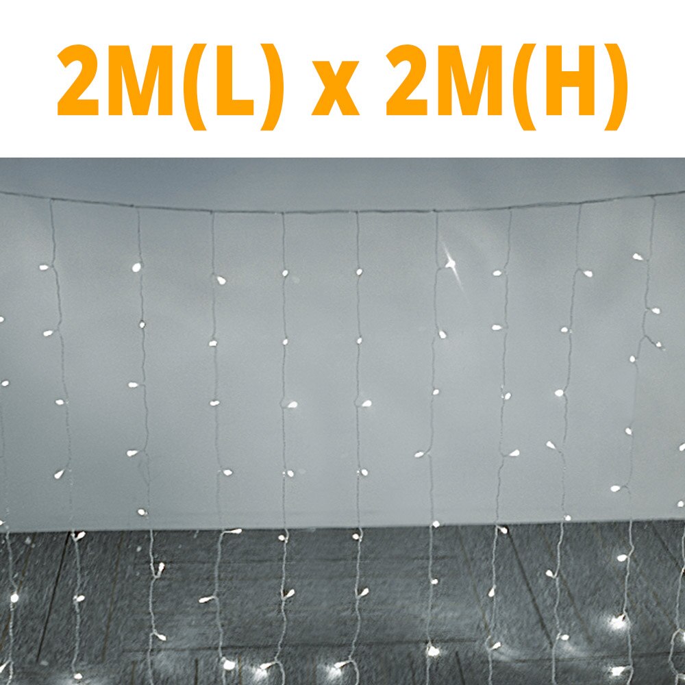 Led trädgårdslampa 3 x 3m 2-2m 110v/220v led gardinsnöre gräsmatta lampa utomhus trädgård landskap juldekoration trädgårdsbelysning: Vit 2-2m / Eu-kontakt 220v