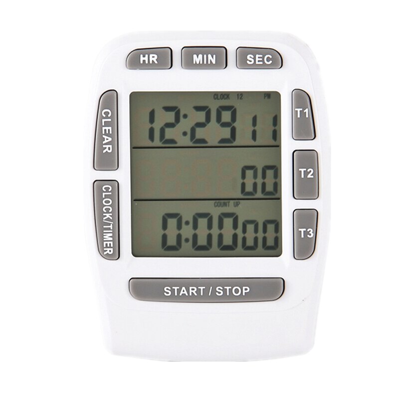 LCD Multi-Channel Digital Kitchen Timer Time CountDown Laboratory 3 Channel Timers 99 Hours Time Counting Device: Default Title