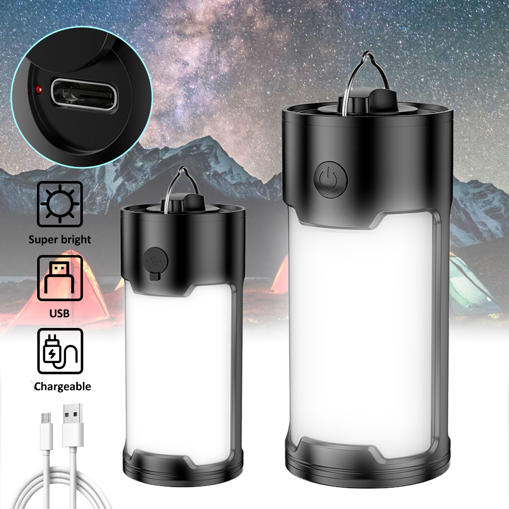 LED Camping Lantern Rechargeable Built-in 18650 battery Portable Tent Lamp Outdoor Waterproof Camping Emergency Light
