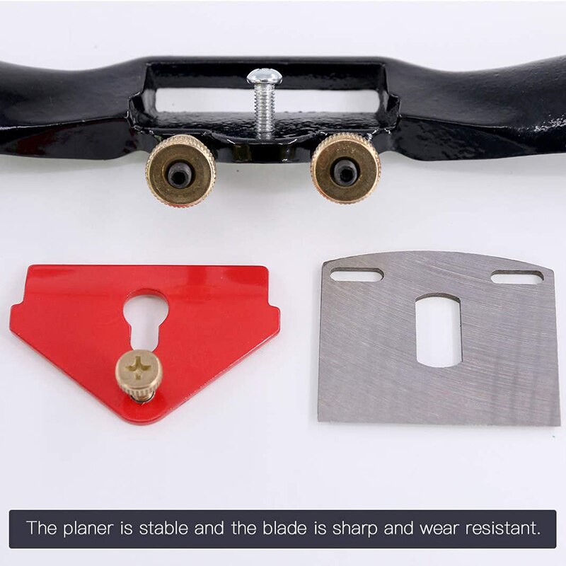 2 Pcs 10 inch Adjustable Spokeshave with Flat Base Metal Blade Wood Working Hand Tool for Craft Wood Carver Woodworking