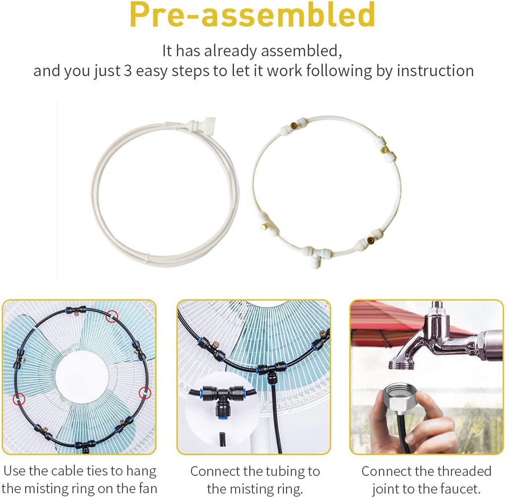 Outdoor Misting Cooling System Kit For Greenhouse Garden Patio Waterring Irrigation Mister Line Ring Mist Garden 3m Hose#ljc
