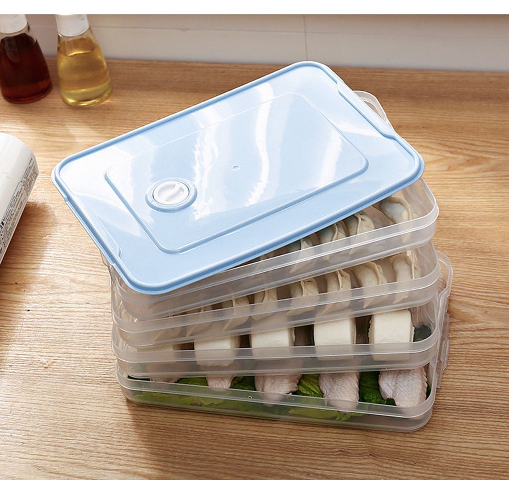 Single Layer Refrigerator Storage Container Plastic Box Food Dumplings Airtight Home Organizer Grains Beans Boxes pojemnik