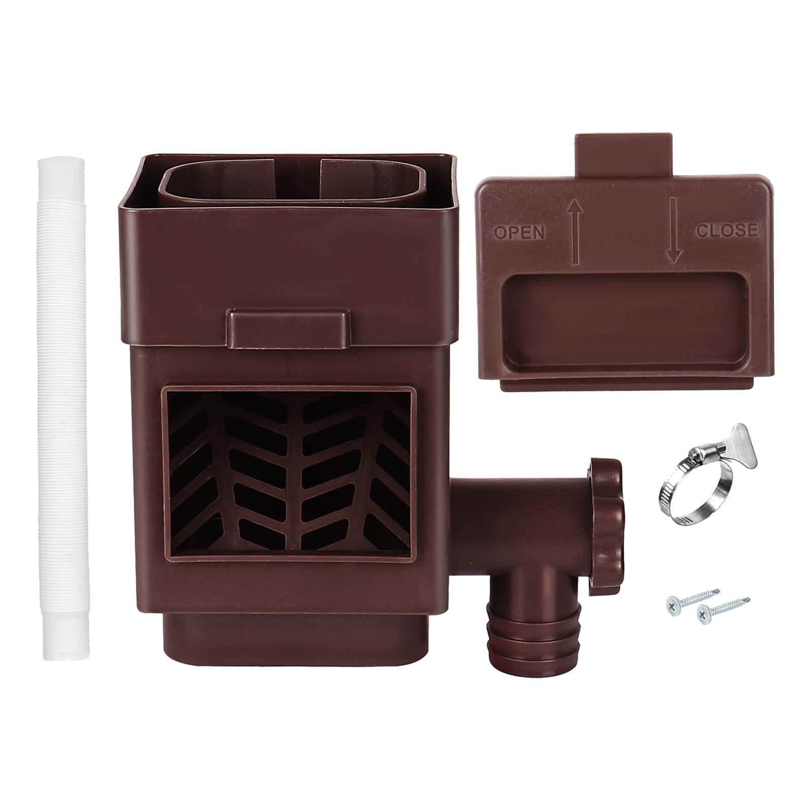 Système de collecte d'eau de pluie, Collecteur d'eau de pluie, Degré d'usure, Becs de descente, Arrosage, Cour, user inage, Pelouse, 2 po x 3 po: Marron