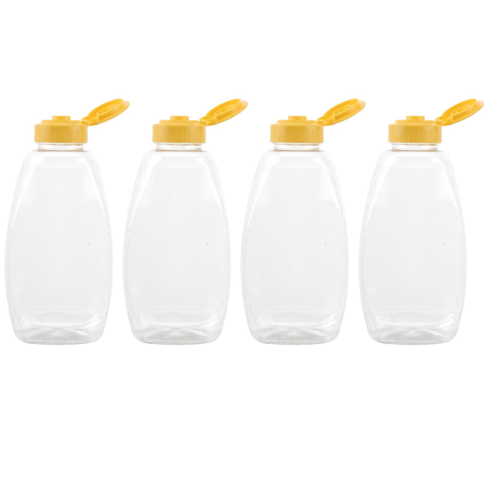4pcs Transparent Plastic Honey Bottle Food Packaging Bottle Honey Jar With Lid Honey Bottle Jam Container for Home (500g