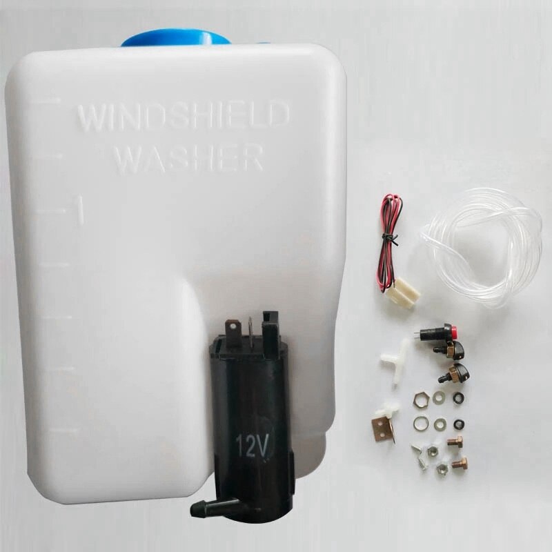 12V Wind Screen Window Washer Windscreen Wash with 1.2L Bottle Pump Wiring Jets