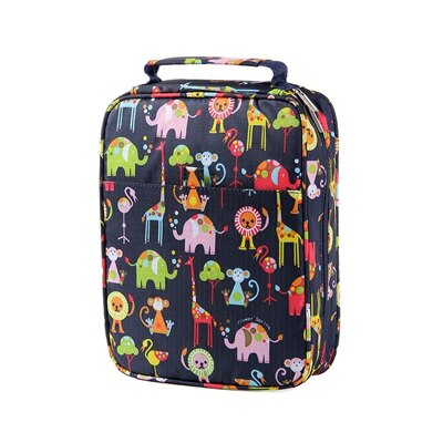 Creativa cartuchera 150 Solt de gran capacidad de colores, cartuchera multifuncional con estampado Floral de animales de dibujos animados, caja para lápices, suministros de arte: Animal
