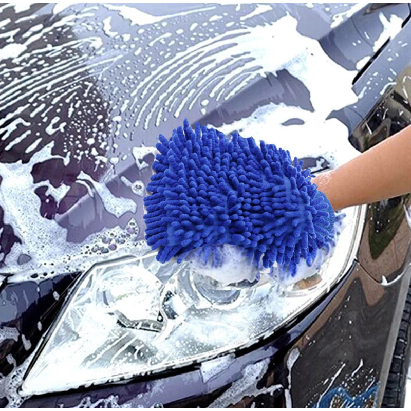 Handschuhe für Haushaltsreinigungstücher, Handschuhe aus Chenille-Korallenvlies, doppelseitige Dekontamination, Reinigungswerkzeug für Autowäsche und Badezimmer