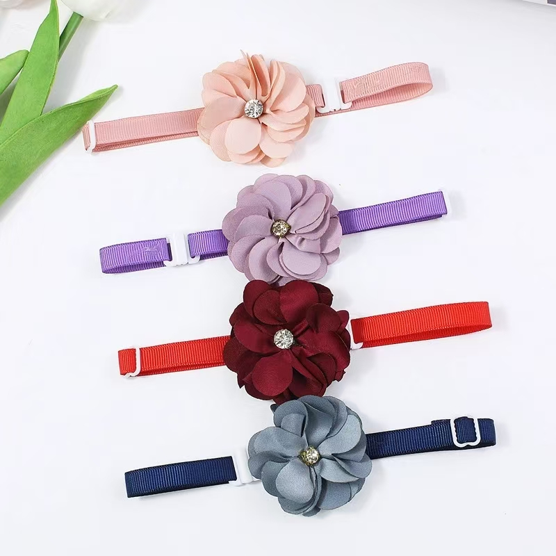 1/6 Uds. Collares para perros hechos a mano, pajaritas ajustables con flores para perros, corbatas de encaje para perros, pajaritas para mascotas, accesorios de aseo para perros