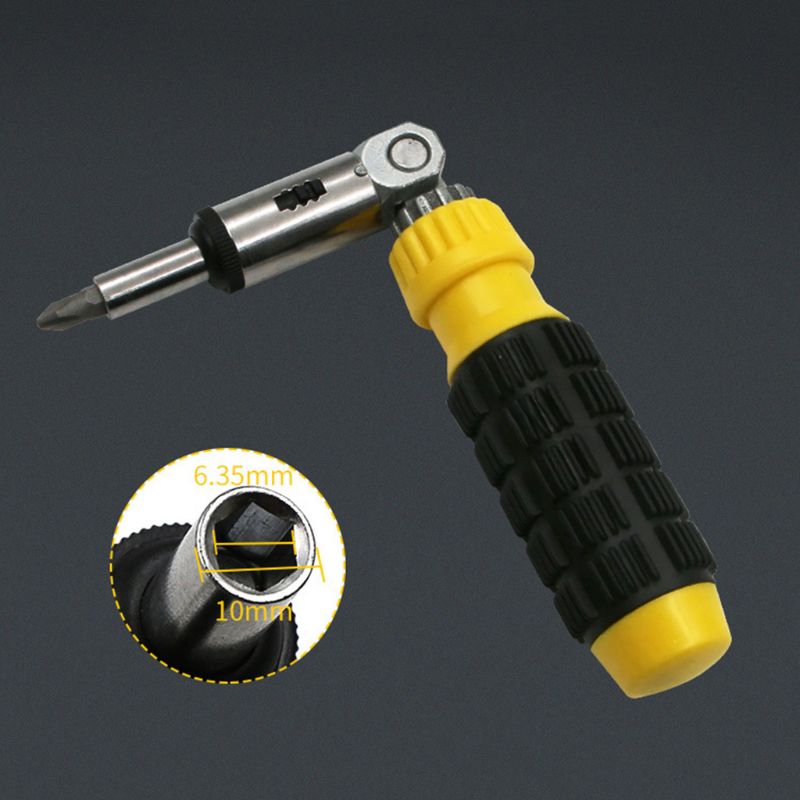 Destornillador de trinquete multifunción, llave ajustable de ángulo hexagonal interior de 0-180 grados