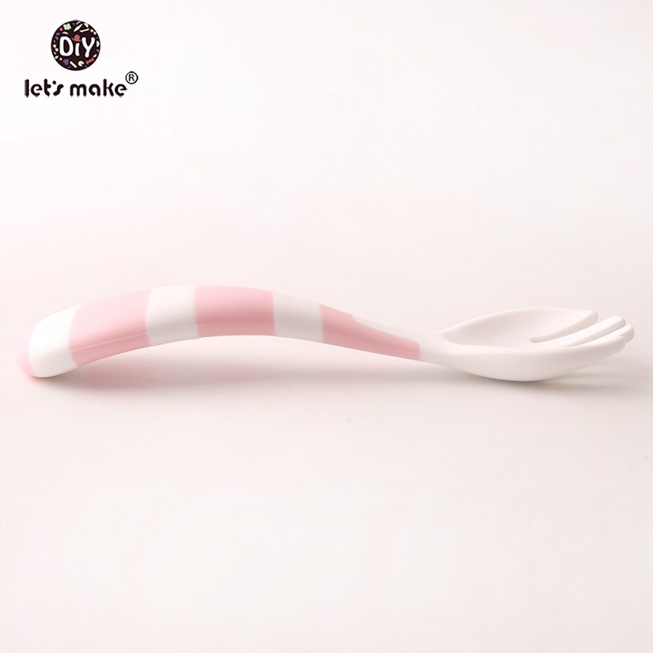 Låt oss göra babyskedar som matar rätter bestick för barn bestick bestick färre sked plast med låda babyredskap