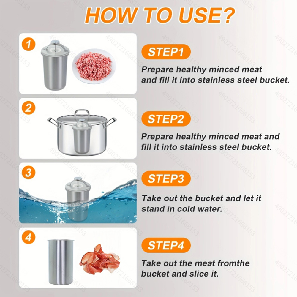 Ångkokt köttgryta i rostfritt stål skinkpressmaskin med termometer ångkokt kötthink köttfjäderfä köksredskap