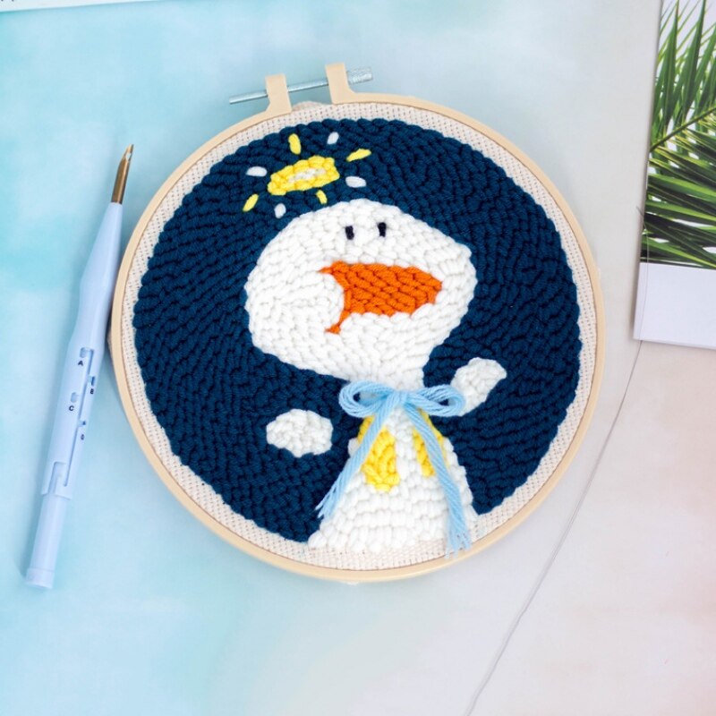 Punch Needle Embroidery Kit with Hoop Needlework Wool Work Beginner-Friendly Sewing Kits Handmade Embroidery Starter Kit DIY: 67A