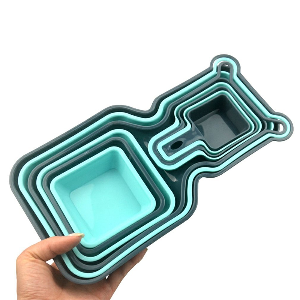 Ten-piece Storage Rainbow Tray Fruit Tray Foldable Snacks To Store Dishes Multiple Uses Soft Durable 10 Pcs