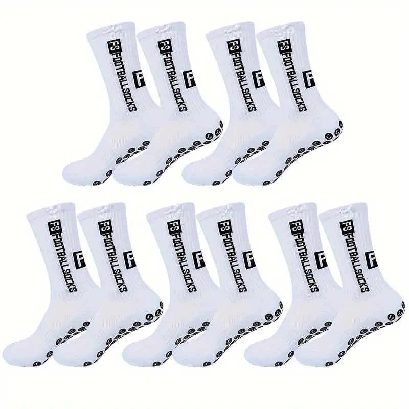 5 Paar rutschfeste Fußballsocken, atmungsaktiv, verschleißfest, Outdoor-Sportsocken für Fußball, Rugby, Basketball, Laufen
