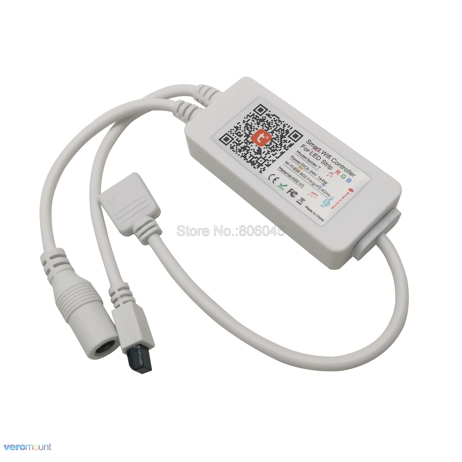 Tuya smart life rgb led strip wifi controller smartphone app kontroll spider t ir fjärrkontroll alexa google röststyrning 5-24v