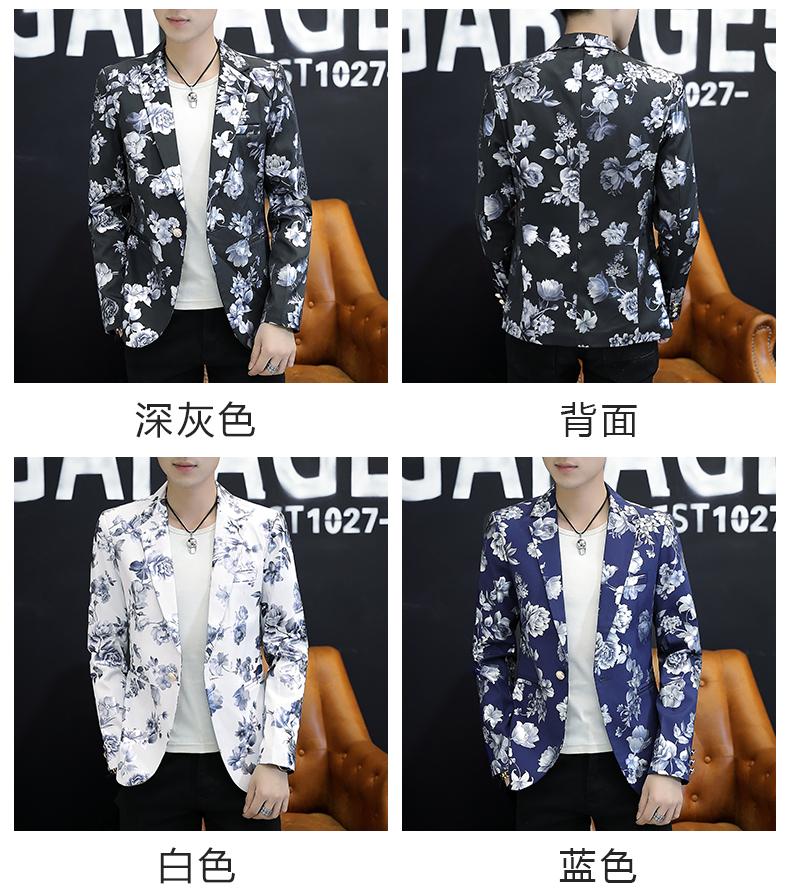 Casual Flower Print Mens Suits Tuxedos Male Jacket Blazer Floral Men Blazer designs