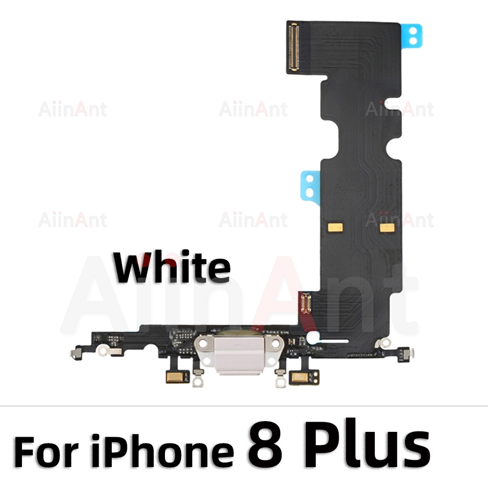 Bodem Usb Charger Port Flex Kabel Voor Iphone X Xs Max Xr 7 8 Plus 7G 8G Dock Opladen Connector Microfoon Flex: 8Plus White