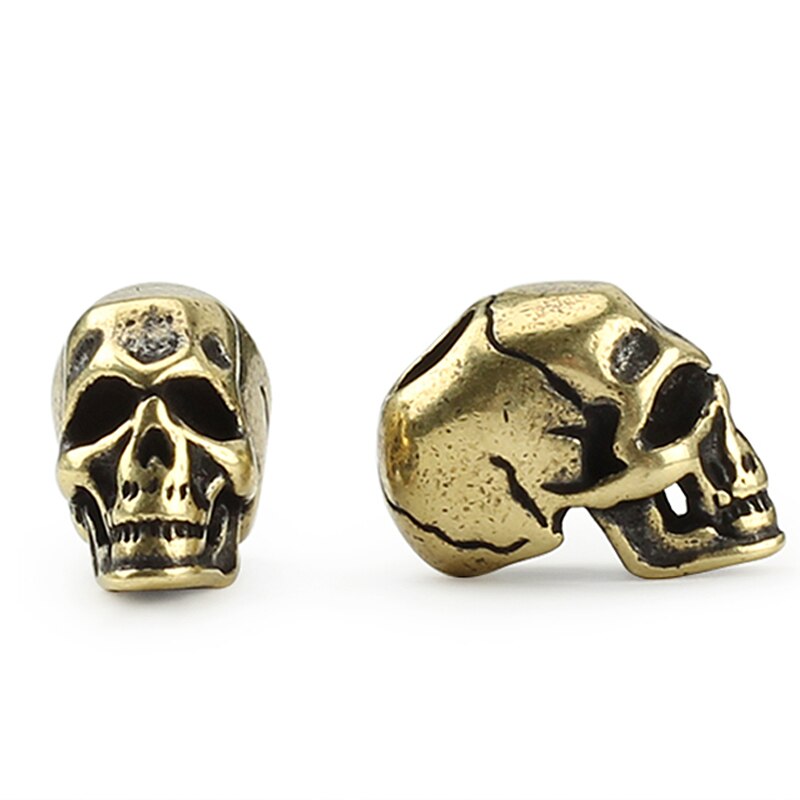 punk fajny czaszka nóż mosiężny koraliki linka robić parasola koralik na zewnątrz miedziane kwiatowe ziarna czaszki Paracord koraliki