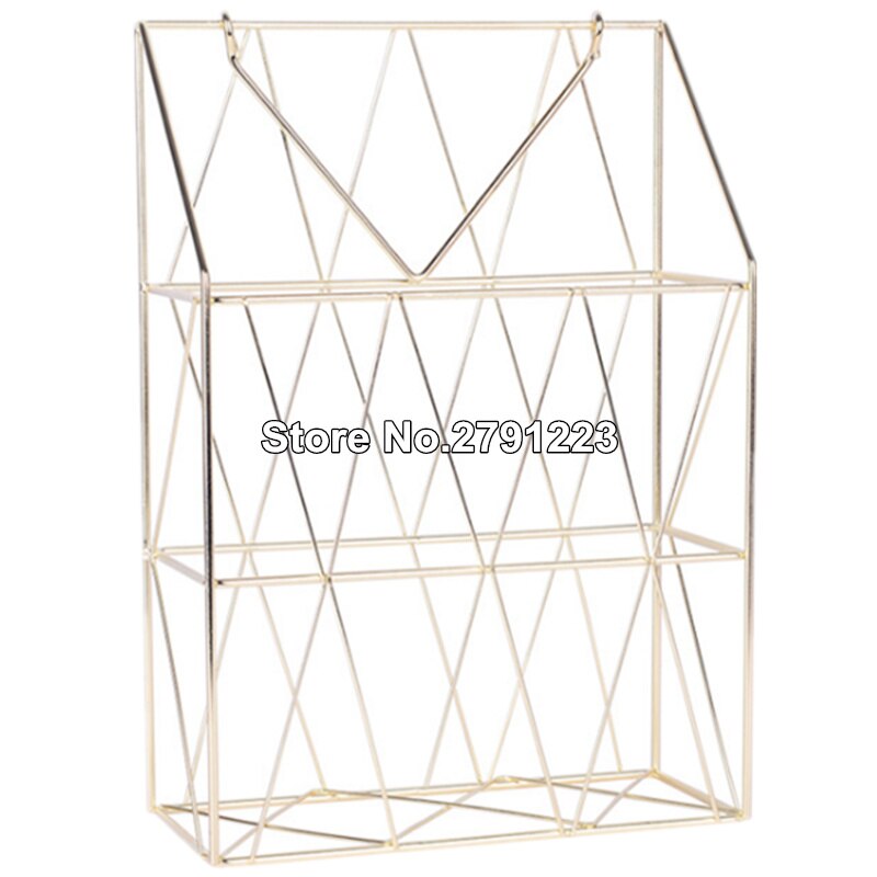 Panier de rangement mural en métal, panier de rangement suspendu à la nordique, filet de rangement en fer pour bureau, Magazine, journal, organisateur, support de décoration murale
