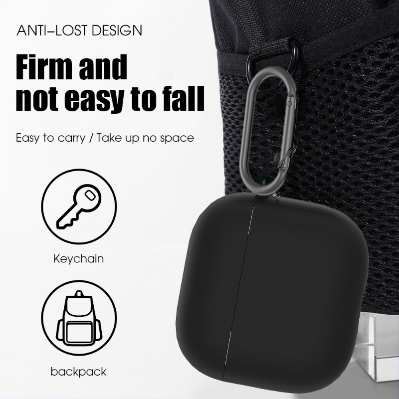 Protège-écouteurs AirPods 4, étui de charge, rangement de protection en caoutchouc souple avec porte-clés, coque anti-rayures