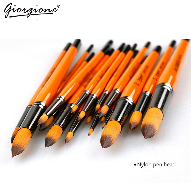 Giorgione Watercolor Painting Brush Round Tips Nylon Brush Pen Sketch Multi-purpose Oil Drawing Paint Art Supplies