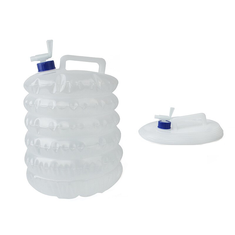 PE Telescopic Bucket Portable Folding Water Bag with Faucet Camping Mountaineering Car Bucket