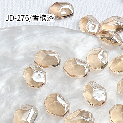 20 piezas brillo Aurora AB ondulación hielo cubo translúcido superficie irregular joya de cristal decoración de uñas diamantes de imitación dijes de manicura: Marfíl