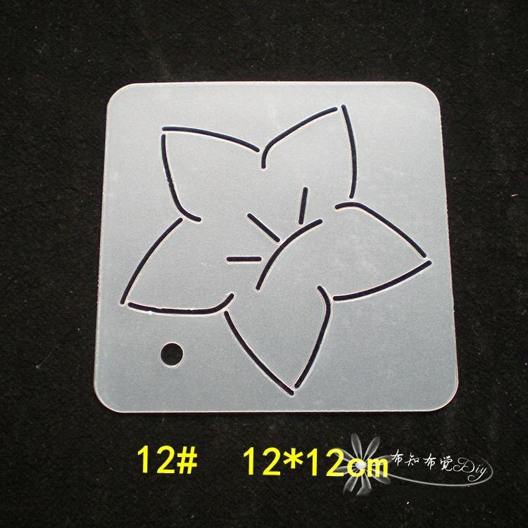 9pcs/set Japanese Style Classic Flowers Leaf Sashiko Templates Sashiko Stencil Drawing Pattern 12cm*12cm