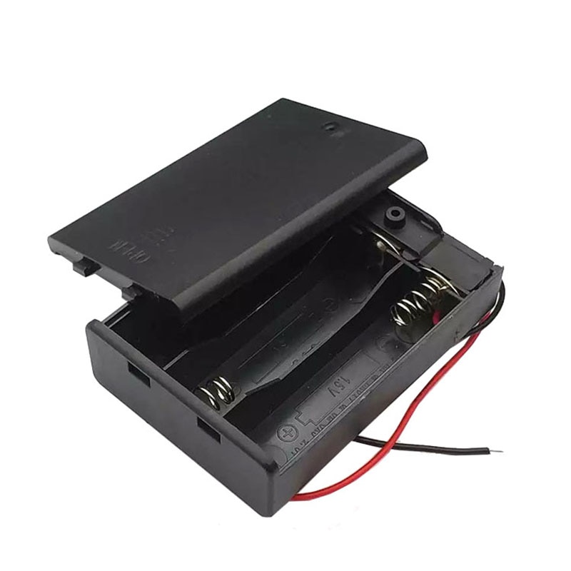1Pcs/lot Plastic 4.5V 3 AA battery cell holder box case compartment with on/off switch and cover