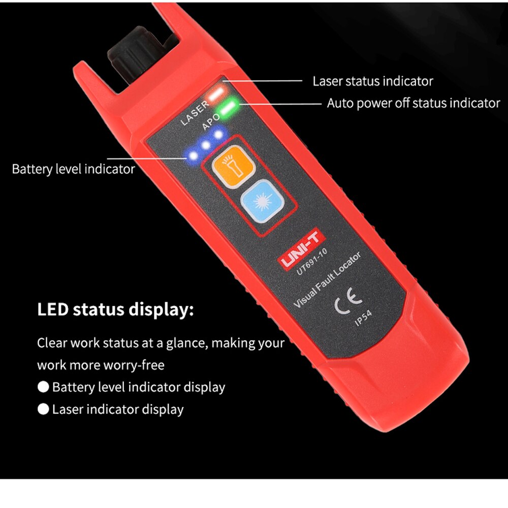 UNI-T UT691 Visual Fault Locator 15 Km Red Light Pen Optical Fiber Tester Red Light Source Test