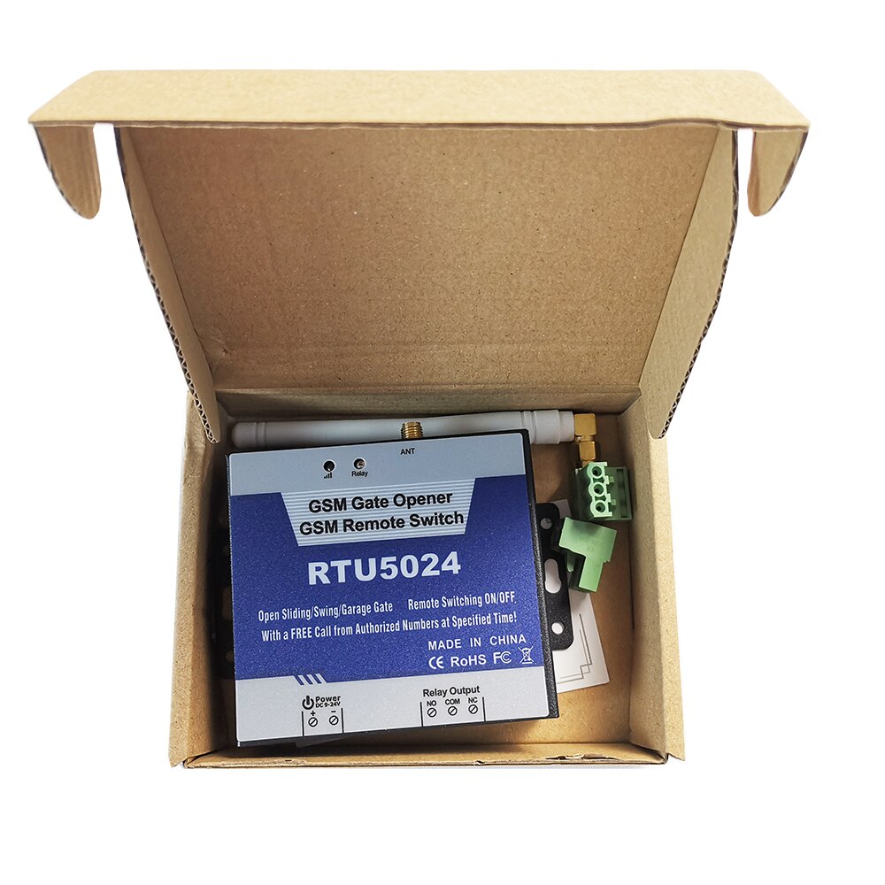 2G/3G/4G RTU5024 GSM Gate Opener Relay Switch Wireless SMS Call Remote Control Gate Door Opener Free Call for Access Control
