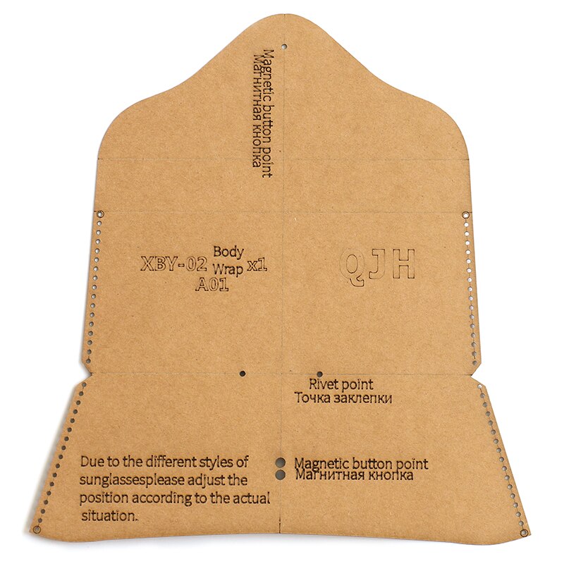 Estuche para gafas hecho a mano DIY, Estuche para gafas de sol, plantilla de papel Kraft, bolsa de artesanía de cuero hecha a mano, plantilla de 17cm * 8cm