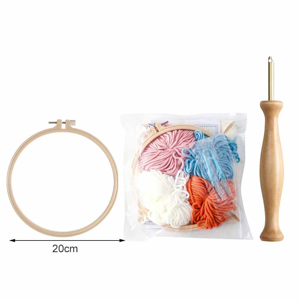 Beginner DIY Stamped Embroidery Starter Kit Punch Needle Tool Handcraft Embroidery Cloth with Pattern Tools Kit Decor Artwork: Dark Green