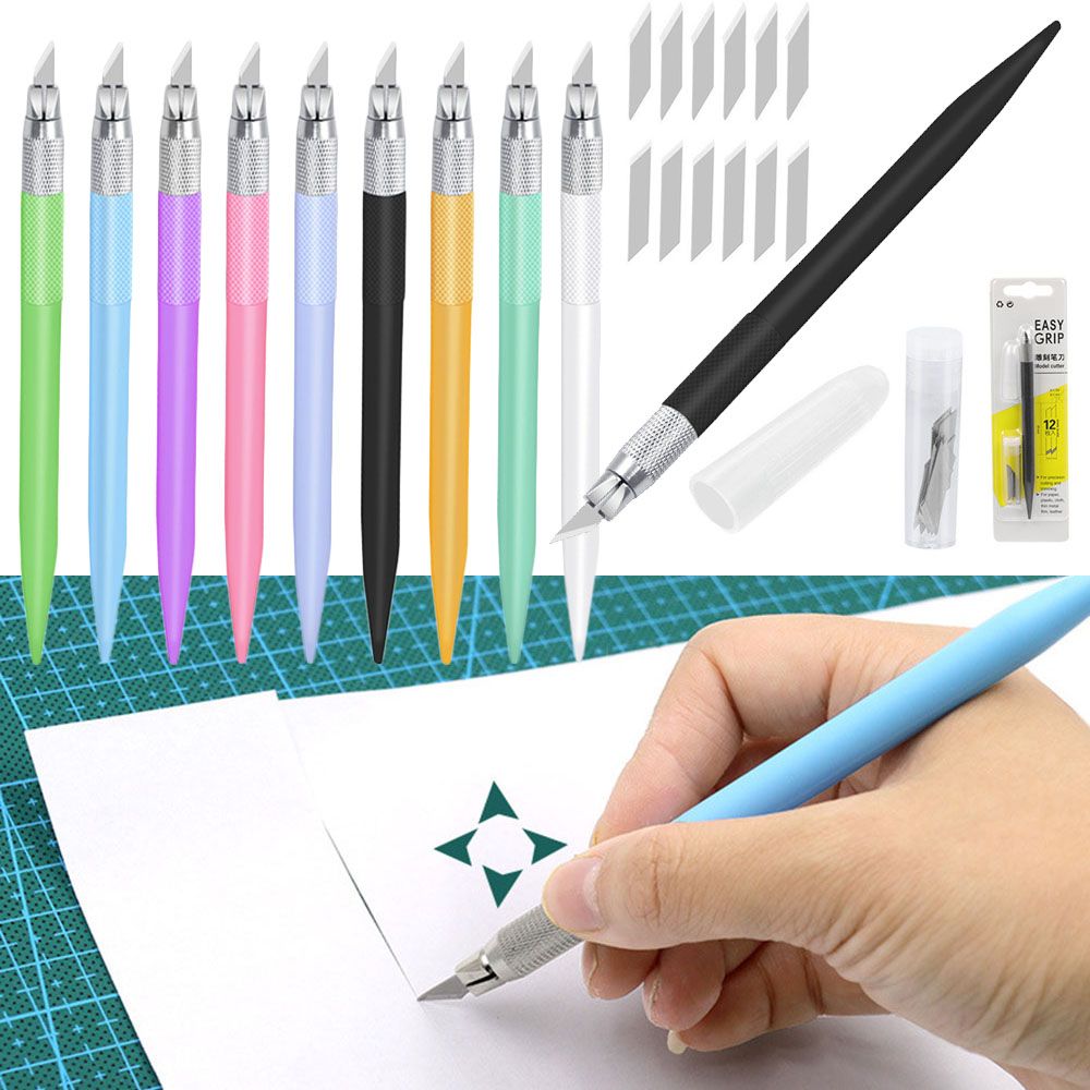 Blade Metal Handle Scalpel Knife Wood Paper Cutter Craft Pen Engraving Cutting Supplies DIY Stationery Utility Knife