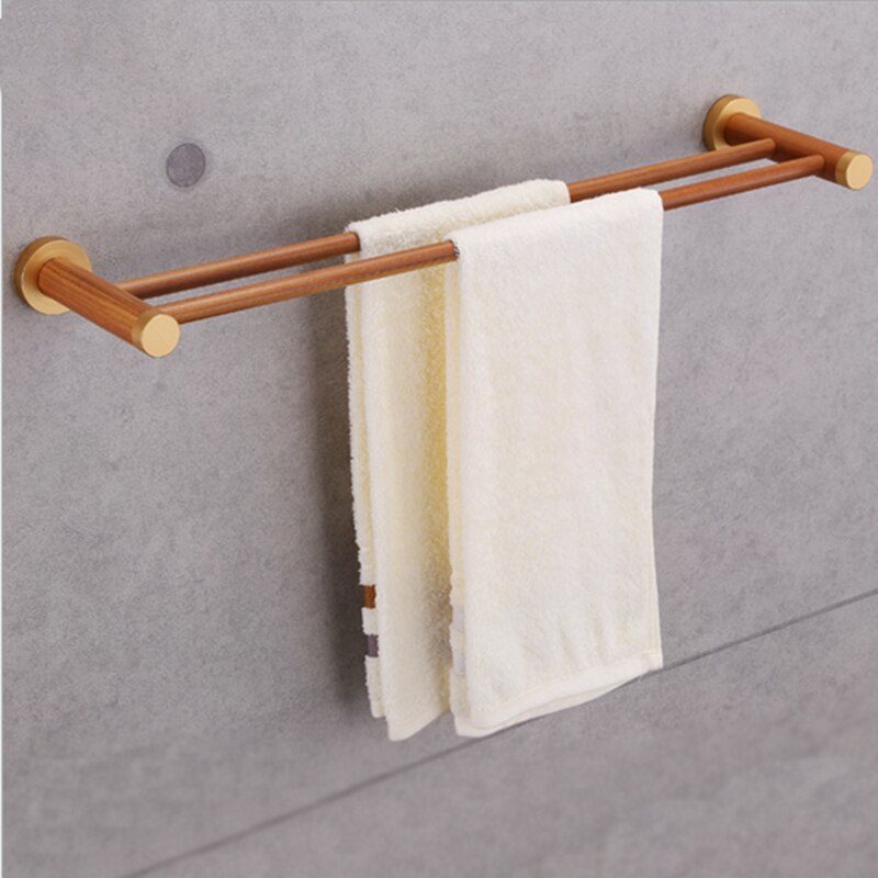 Houten handdoekhouder voor in de badkamer, set badkameraccessoires, toiletborstelhouder, set badkameraccessoires, toiletrolhouder voor aan de muur: Hout b