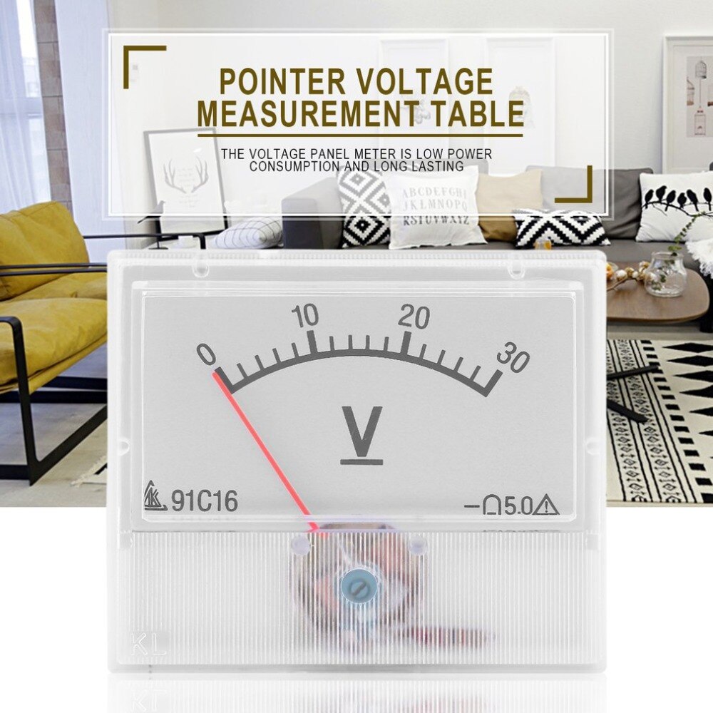 0-30V DC Analog Volt Voltage Panel Meter Voltmeter Gauge With Class 2.5 Accuracy Tester Diagnostic Tool
