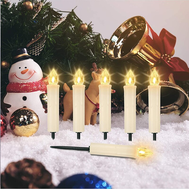 30Pcs LED Cone Candle Christmas Tree Decoration Light Wedding Party Home Flameless Remote Control Flicker Candle Led Lamp