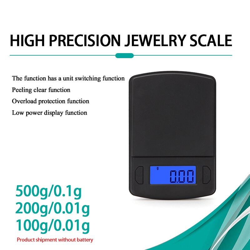 Balança de alta precisão mini balança de bolso, plástica para jóias de ouro, alimentos, balança de peso, balança com escala eletrônica de lcd