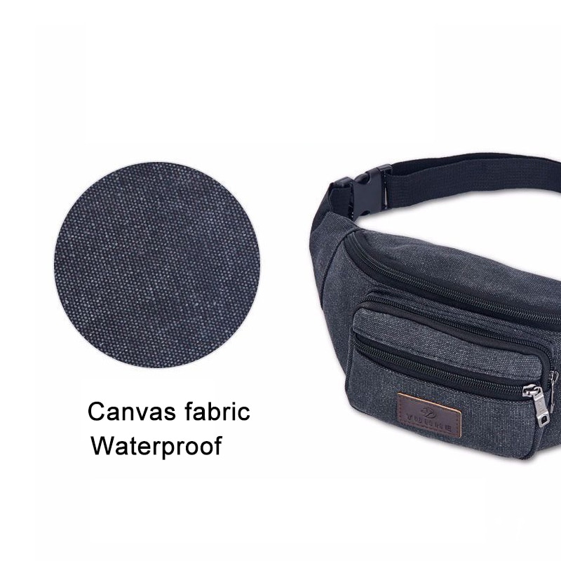 Canvas Travel Waist Belt Bag Women Fanny Pack Bumbag Lasies Outdoor Feni Bags Chest Bag Shoulder Waiste Beg Men Pouch Zipper